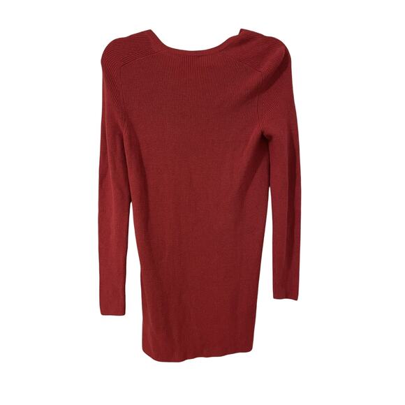 J Jill Size XS Sweater Red Long Sleeve Tunic Length Cotton Blend - Picture 2 of 7